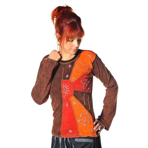 Patchwork shirt pullover - patchwork,