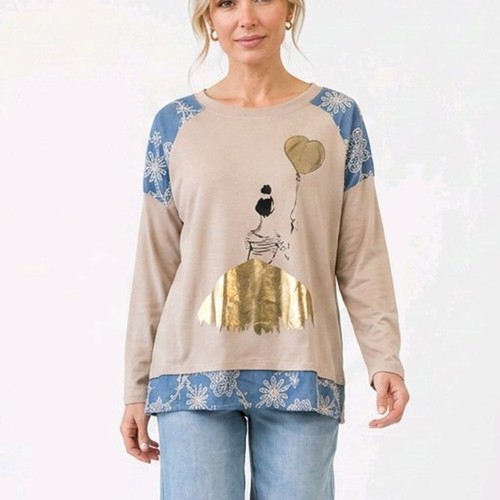 Damen langarmshirt oversize - damen,