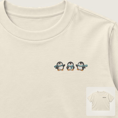 Drei pinguine besticktes damen - drei,