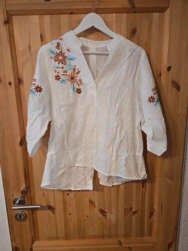 Weißes shirt mit stickerei - weißes,