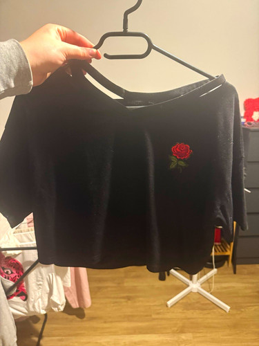 Damen crop shirt schwarz - crop,