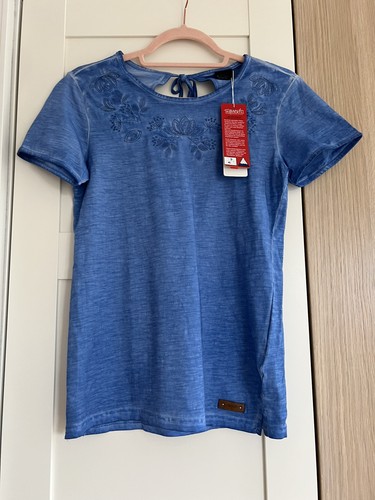 Shirt azurblau blumen - t-shirt,