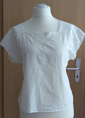 Boho bluse 80er - boho-bluse, weiß