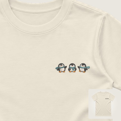 Drei pinguine besticktes damen - besticktes,