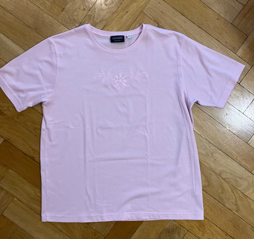 Shirt rosa mit stickerei a - rosa,