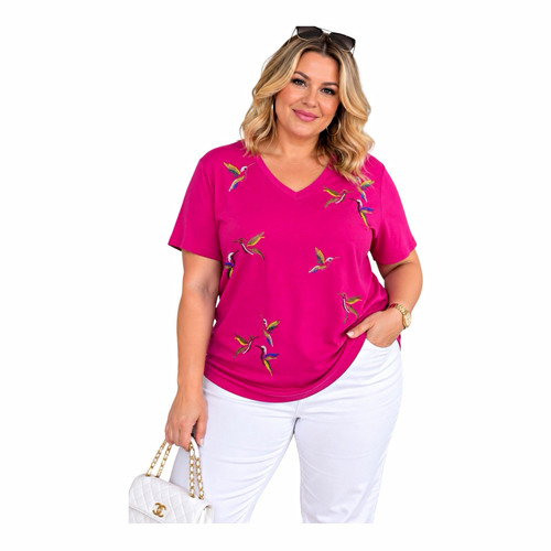 Damen shirt pink - t-shirt, kurzarm