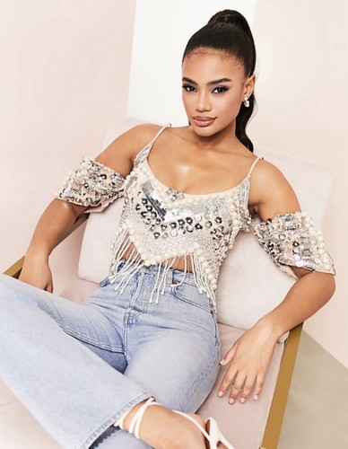 Asos luxe strass top - asos, mit