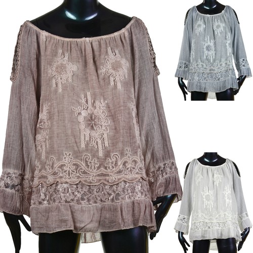 Damen tunika hemd bluse - ,
